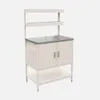 sweeek - Outdoor-Küche aus Stahl mit 2 hängenden Regalböden Produktbild-Vorschau 1