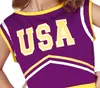 Close-up of a cheerleader costume with the letters "USA" on the back. Produktbild-Vorschau