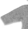 A close-up view of a grey baby overall sleeve. Produktbild-Vorschau