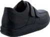 A black leather shoe with velcro straps. Produktbild-Vorschau