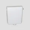 A white toilet cistern against a plain gray background. Produktbild-Vorschau