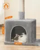 Škrabadlo, kompaktné škrabadlo pre mačky s 2 domčekmi, Náhľad obrázku produktu 5