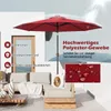 An outdoor patio scene with a red umbrella, lounge furniture, and a coffee table. Anteprima dell’immagine prodotto
