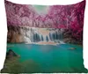 MuchoWow® Outdoor Kissen - Wasserfall - Baum - Rosa - Natur Produktbild-Vorschau 1