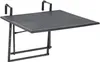 A black metal table with a textured surface, designed to be attached to a railing. Produktbild-Vorschau