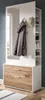Kompaktgarderobe "Pallas" in weiß und Eiche Garderobe mit Produktbild-Vorschau 1