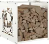 vidaXL Brennholzregal Weiß 40x40x40 cm Kaltgewalzter Stahl Produktbild-Vorschau 4