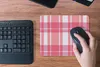 MuchoWow® Mauspad Mousepad Kariert - Rosa - Muster 23x19 cm Produktbild-Vorschau 4
