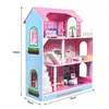 JOIEYOU Puppenhaus Holz Dollhouse 3 Etagen Puppenhäuser mit Produktbild-Vorschau 2