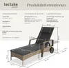 tectake Rattan Sonnenliege mit Rollen - Hochwertiges Produktbild-Vorschau 5