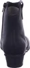 The back view of a black leather ankle boot with a block heel. Produktbild-Vorschau