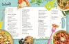 A collage of food images and a table of contents for a cookbook. Produktbild-Vorschau
