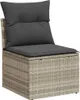Gartensofa-set mit Kissen 7 pcs Hellgrau Poly-Rattan Produktbild-Vorschau 5