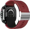 Close-up view of the back of a smartwatch with a red strap. Náhled obrázku produktu