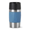 A blue and silver insulated travel mug with a black lid, presented against a white background. Anteprima dell’immagine prodotto