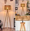 Obenetto Stehlampe mit Holzfuß und Schirm aus Bambus Produktbild-Vorschau 1
