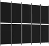 vidaXL 5dílný paraván černý 250x200 cm Látka Náhled obrázku produktu 1