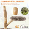 COSTWAY 90cm dřevěné škrabadlo se 3 plyšovými sedátky, Náhled obrázku produktu 4