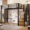 Hochbett mit Fensterdesign, Sicherheitsgeländer und offener Produktbild-Vorschau 1