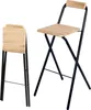 Two bar stools, one open and one folded, against a white background. Voir les images du produit