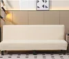 Moderne, einfarbige, armlose Schlafcouch, beige, 190–225 cm Produktbild-Vorschau 2