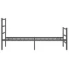 A metal bed frame with a headboard and footboard, shown against a white background. Náhled obrázku produktu
