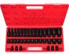 A red toolbox containing a set of black socket wrenches. Anteprima dell’immagine prodotto