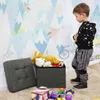 Taburet s úložným prostorem 38×38×40 cm, tmavě šedý Náhled obrázku produktu 4