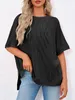 Damen-T-Shirt mit Rippstrick, Fledermausärmeln und lockerer Produktbild-Vorschau 2