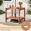 Table d'appoint en bois COSTWAY, table de jardin avec trou Voir les images du produit 5