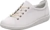A white leather sneaker with beige laces is shown from a side angle against a white background. Náhled obrázku produktu