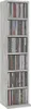 A tall, narrow CD shelf filled with CDs. Produktbild-Vorschau
