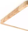 A close-up view of a modern LED ceiling light with a wooden frame. Podgląd zdjęcia produktu