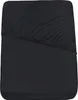 A black fitted sheet is laid out flat. Produktbild-Vorschau