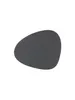 A single, dark gray, kidney-shaped placemat is shown against a white background. Produktbild-Vorschau