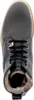 A top-down view of a black leather boot with fur lining. Produktbild-Vorschau