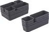 Two sets of gray plastic drawer organizers are shown against a white background. Each set contains multiple nested containers of various sizes. Náhľad obrázku produktu