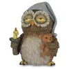 A figurine of a sleepy owl wearing a nightcap, holding a candle and a teddy bear. Produktbild-Vorschau