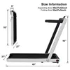 Diagrams and text showing the dimensions of a treadmill. Anteprima dell’immagine prodotto