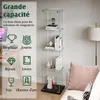 INONEFT Glasvitrine Standvitrine mit LED und Schloss – Produktbild-Vorschau 5