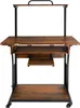 A mobile computer desk with a rustic wood finish and black metal frame. Náhled obrázku produktu
