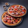 2x Pizzablech Ø 32cm gelocht Pizza Backblech Blech Produktbild-Vorschau 2