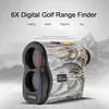 A camouflage-patterned golf rangefinder is shown against a blurred outdoor background. Produktbild-Vorschau
