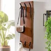 WOHNLING Design Wandgarderobe Akazie Massivholz / Metall Produktbild-Vorschau 1