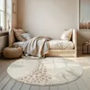Kinderzimmer Babyzimmer Teppich Giraffenmuster Creme Rund Produktbild-Vorschau 2