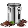 Luftdichte Edelstahl Kaffeebohnen Dose 1,8L mit Vakuum Produktbild-Vorschau 1