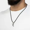 SERASAR | Lederhalskette für Herren [Wolf] mit silbernem Produktbild-Vorschau 3