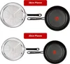 Two frying pans, one larger and one smaller, are shown from the bottom and top views. Produktbild-Vorschau