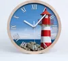 Holzuhr 20fi cm wanduhr - weiße Spitzen - Leuchtturm Produktbild-Vorschau 1