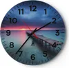 Wanduhr - Rund - Glasuhr - Brücke Meer Landschaft - 30x30cm Produktbild-Vorschau 1